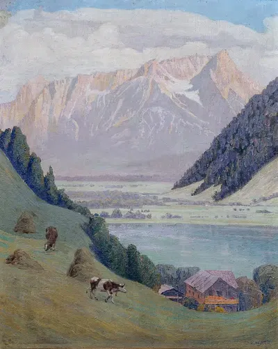 Горное озеро by Макс Карер, 1911 — digital art print download