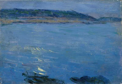 Голубой морской пейзаж при лунном свете by Макс Курцвейл, 1900 — digital art print download
