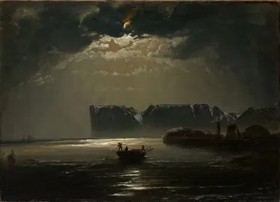 Северный мыс при лунном свете by Педер Бальке, 1848 — digital art print download