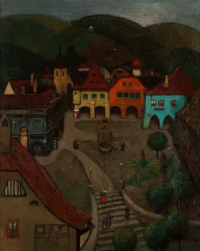 Kleine Stadt by Richard Teschner, 1903 — digital art print download