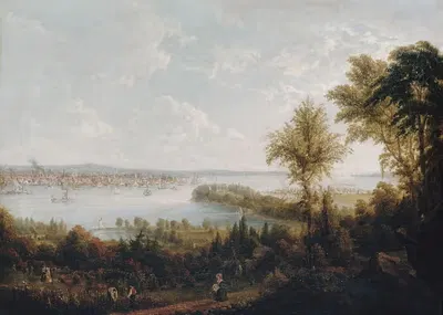 Вид на залив и город Нью-Йорк из Уихокена by Роберт Хавелл-младший, 1840 — digital art print download