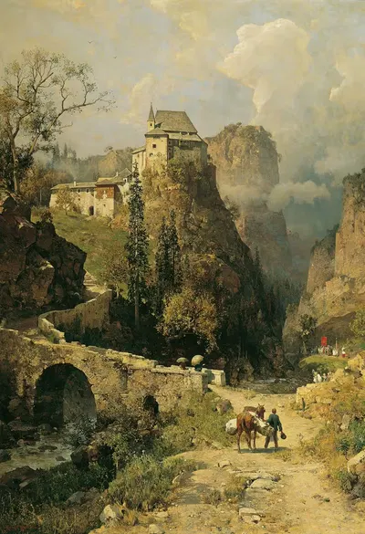 Ущелье и уединение Сан Ромедио в долине Нон by Роберт Русс, 1893 — digital art print download