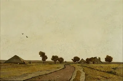 Голландский пейзаж с усадьбами by Рудольф Рибарц, 1877 — digital art print download