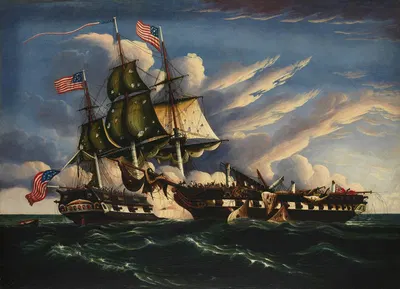 The Constitution and the Guerriere by Thomas Chambers — digital art print download