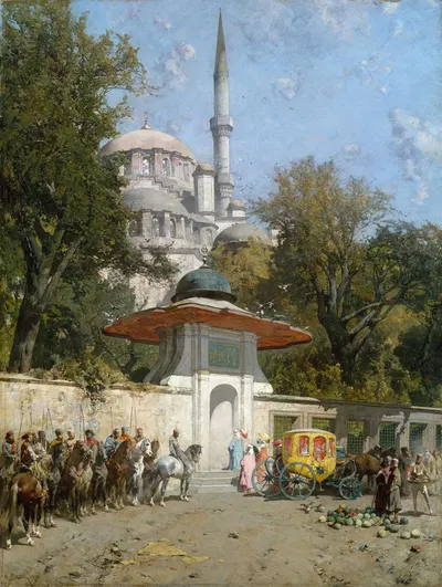 A Mosque by Alberto Pasini, 1872 — digital art print download