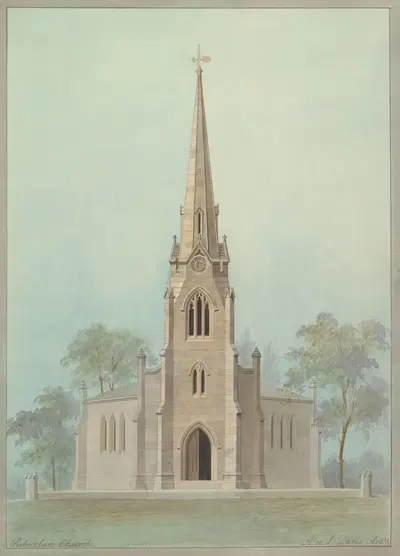 Церковь Святых Апостолов, Нью-Йорк by Александр Джексон Дэвис, 1845 — digital art print download