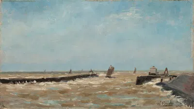 A Belgian harbour by Alfred William Finch, 1882 - 1884 — digital art print download