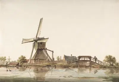 Landscape with Windmill by Anthonie Erkelens — digital art print download