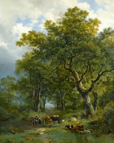 Лесная тропа by Баренд Корнелис Кёккёк, 1833 — digital art print download