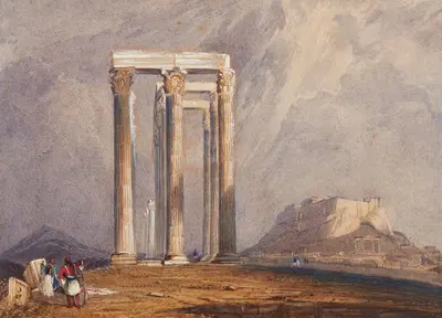 Храм Юпитера Олимпийского, Афины by Кларксон Стэнфилд, 1832 — digital art print download