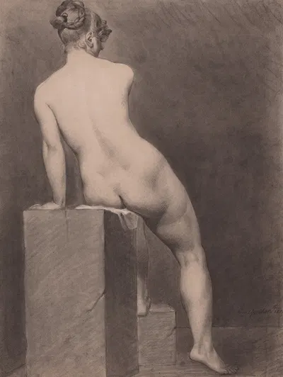 Mademoiselle Rose Nue, Vue de Dos by Ричард Паркс Бонингтон, 1820 — digital art print download