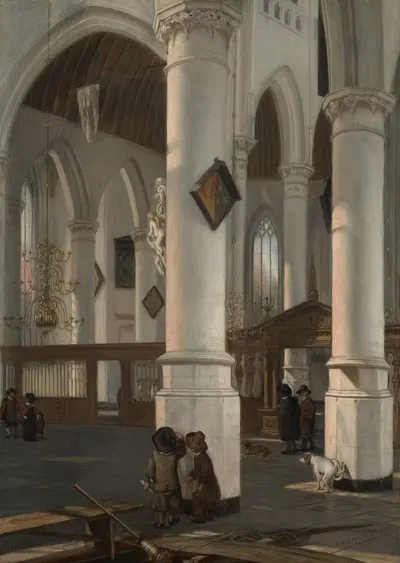 Интерьер Oude Kerk, Делфт by Эмануэль де Витте, 1650 — digital art print download