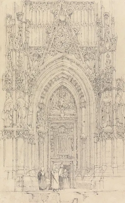 The Church of St. Wulfran, Abbeville; The North Door of the West Front by Ричард Паркс Бонингтон — digital art print download