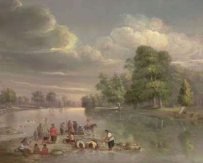 Scene on the Wabash by George Winter, 1848 — digital art print download