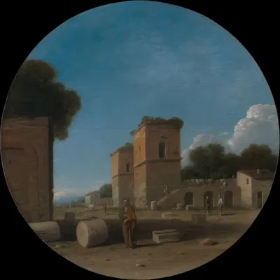 A Roman Landscape with Figures by Goffredo Wals — digital art print download