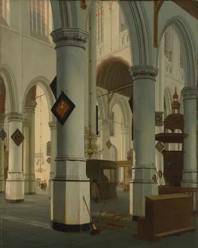 Интерьер Oude Kerk, Делфт by Хендрик Корнелисз. ван Влит, 1660 — digital art print download