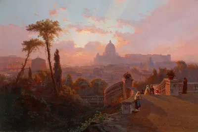 Вид на Рим by Иоганн Германн Карменке, 1862 — digital art print download
