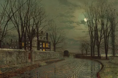Поворот дороги by Джон Аткінсон Гримшоу, 1883 — digital art print download