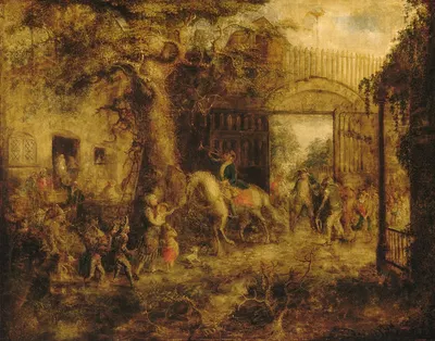 The Vigilant Stuyvesant's Wall Street Gate by John Quidor, 1863 — digital art print download