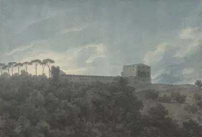 View of the Villa Lante on the Janiculum in Rome by John Robert Cozens — digital art print download