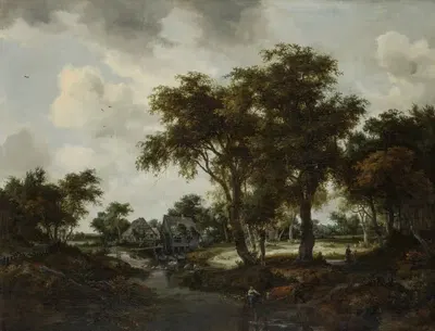 The Water Mill (The Trevor Landscape) by Meindert Hobbema, 1667 — digital art print download