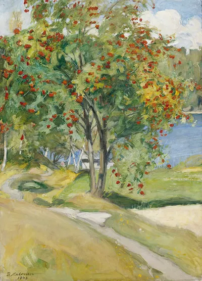 Rowan Tree by Pekka Halonen, 1908 — digital art print download