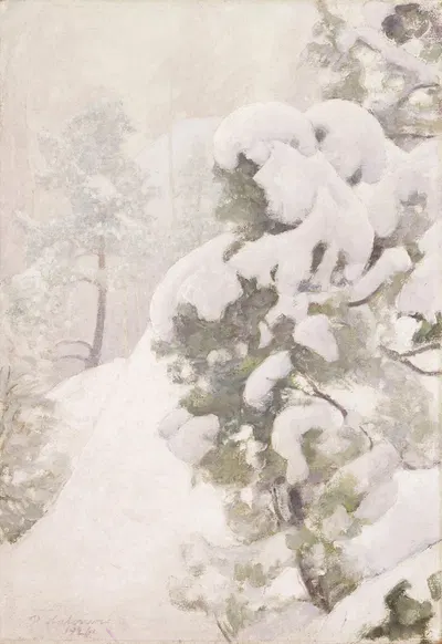 Winter Landscape by Pekka Halonen, 1926 — digital art print download