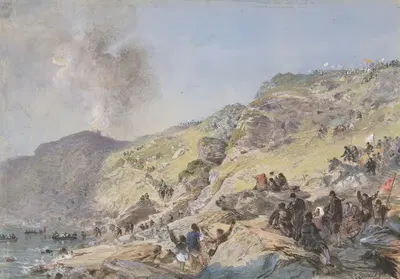 The Cliffs, Foilhummerum Bay, Valentia, the Point at Which the Shore-end of the Cable was Landed on July 22nd, 1865 by…