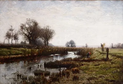 Late Afternoon, Dachau Moor by Theodore Clement Steele, 1885 — digital art print download