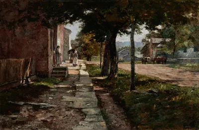 Street in Vernon by Theodore Clement Steele, 1886 — digital art print download