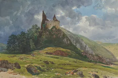 Ruin of Burg Schachenstein at Thörl in Styria by Thomas Ender — digital art print download