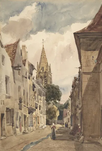 View of Issy (A Street in Issy-les-Moulineaux, Seine) by Thomas Shotter Boys — digital art print download