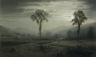 Лунный свет на горе Лафайет, Нью-Гэмпшир by Уильям Трост Ричардс, 1873 — digital art print download