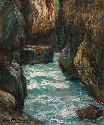 В Партнахкламме у Партенкирхена by Альберт Венк, 1915 — digital art print download