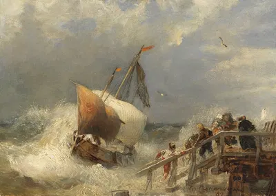 Sturm am Hafen by Andreas Achenbach, 1881 — digital art print download