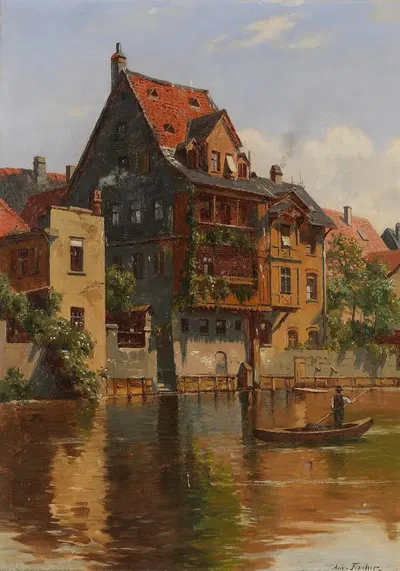 Вид на Нюрнберг by Август Фишер, 1891 — digital art print download