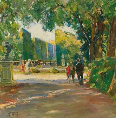 В парке дворца Шёнбрунн by Август Ригер, 1927 — digital art print download