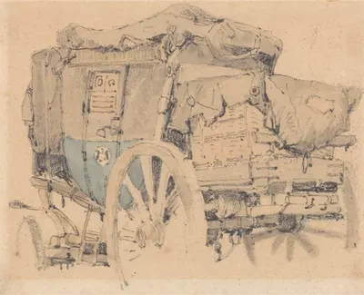 A Diligence, Facing Left by Samuel Prout — digital art print download