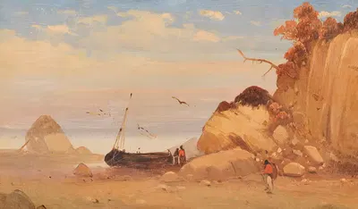 Zugeschrieben – Fischer am Ostseestrand by Carl Blechen, 1828 — digital art print download
