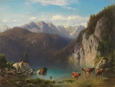 Der Alpsee bei Hohenschwangau by Carl Millner, 1872 — digital art print download