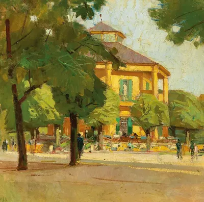 Lusthaus, (Prater, Vienna) by Carl Moll, c. 1930 — digital art print download