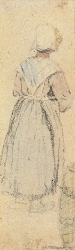 A Peasant Woman, Standing, Seen From Behind by Samuel Prout — digital art print download