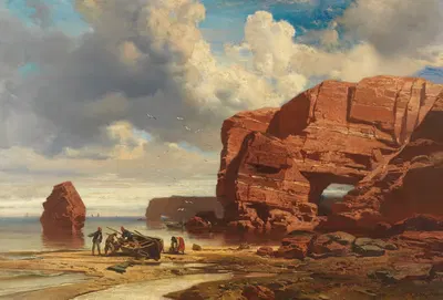 Пляж у Дьеппа by Шарль Угет, 1854 — digital art print download