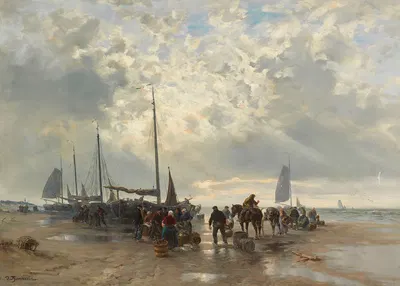 Heimkehr der Fischer by Désiré Thomassin, 1916 — digital art print download
