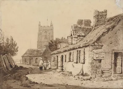 Church and Cottages by Samuel Prout — digital art print download