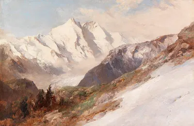 Blick auf die Nordseite des Großglockners by Edward Theodore Compton, 1919 — digital art print download
