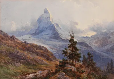 View of the Matterhorn by Edward Theodore Compton, 1888 — digital art print download