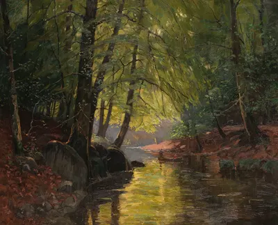 Kahnpartie im Spreewald by Edward Theodore Compton, 1910 — digital art print download