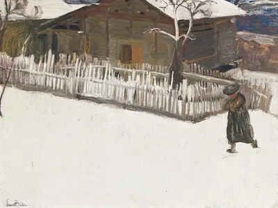 Зимний пейзаж перед мазотом by Эрнест Бьелер — digital art print download