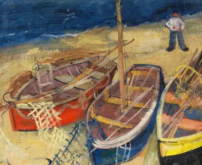 Fischerboote am Strand by Felix Nussbaum, 1929 — digital art print download